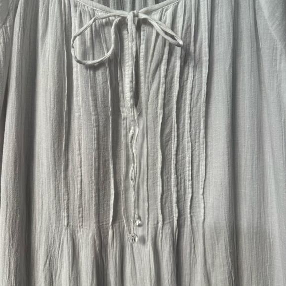 Blue Island Lace Border Sleeves and Hem Long Sleeve Swim Cover-Up  Women S White - Picture 7 of 10